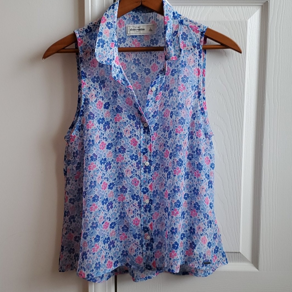 Abercrombie Floral Button Up Tank